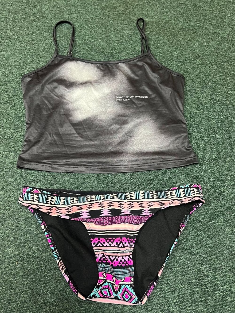 big girl swiming set bikini & tank top size M girl bathing set M